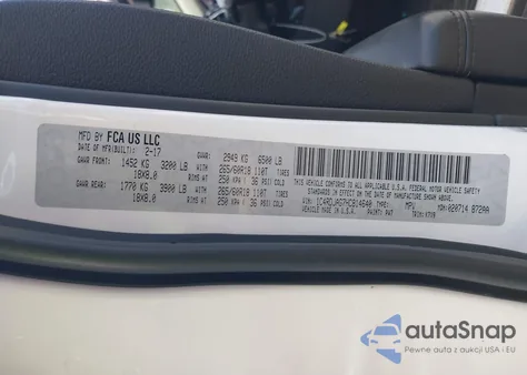 2017 Dodge Durango Sxt Awd z USA, uszkodzony, nr VIN 1C4RDJAG7HC814640